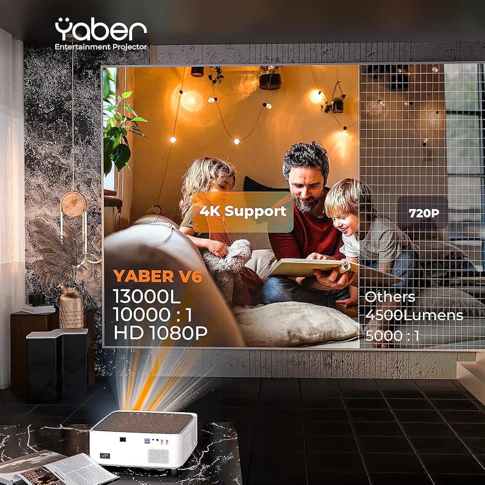 ویدئو پروژکتور یابر مدل Yaber V6 Full HD — تصویر ۳