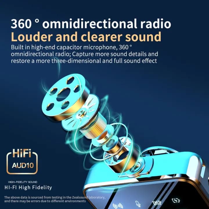 میکروفون یقه ای بی سیم زل ساند مدل V3Pro | همراه با کیس شارژ و قابلیت کاهش نویز — تصویر ۴