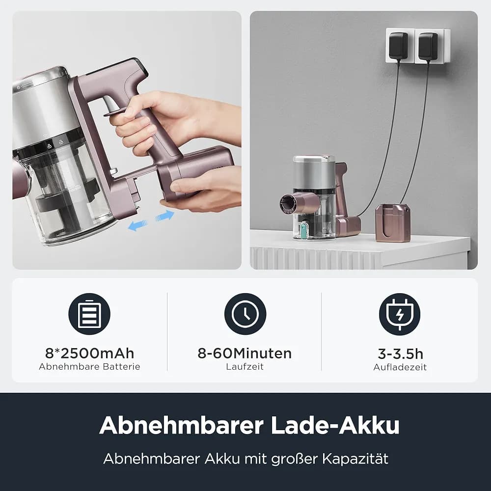 جارو شارژی عصایی بی‌سیم یوریکا مدل AK10 Pro — تصویر ۶