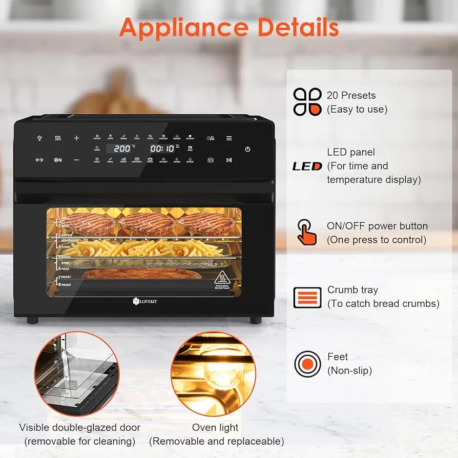فر سرخ‌کن بدون روغن 30 لیتری ال‌لایوکیت مدل LLIVEKIT 30L — تصویر ۳