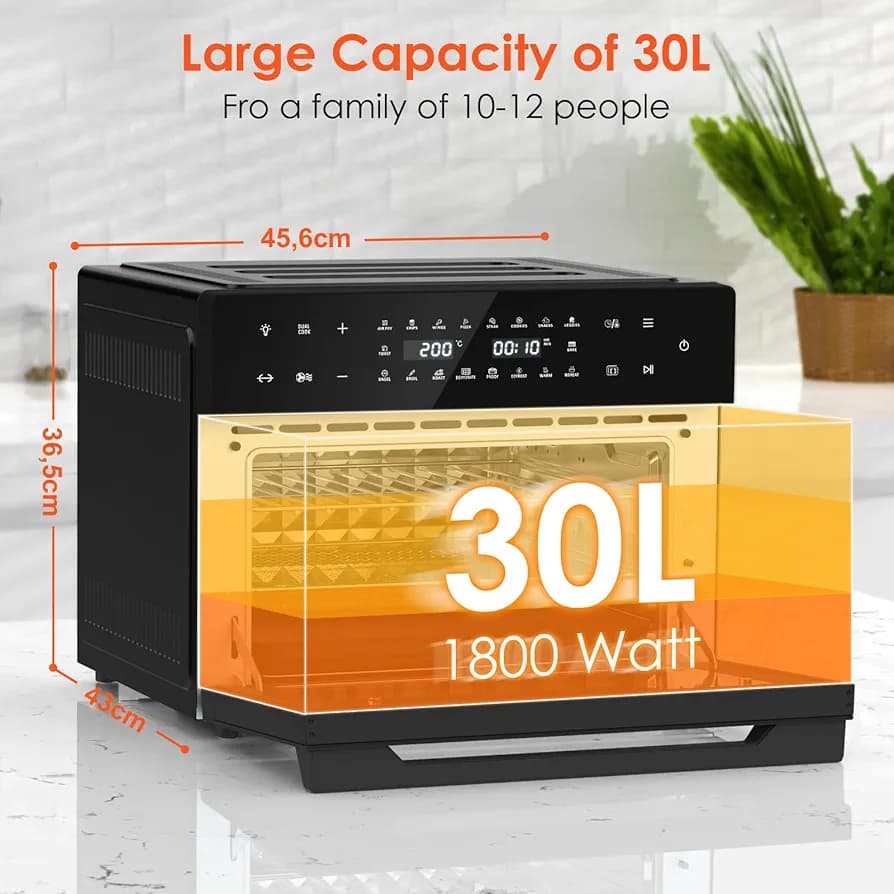 فر سرخ‌کن بدون روغن 30 لیتری ال‌لایوکیت مدل LLIVEKIT 30L — تصویر ۲