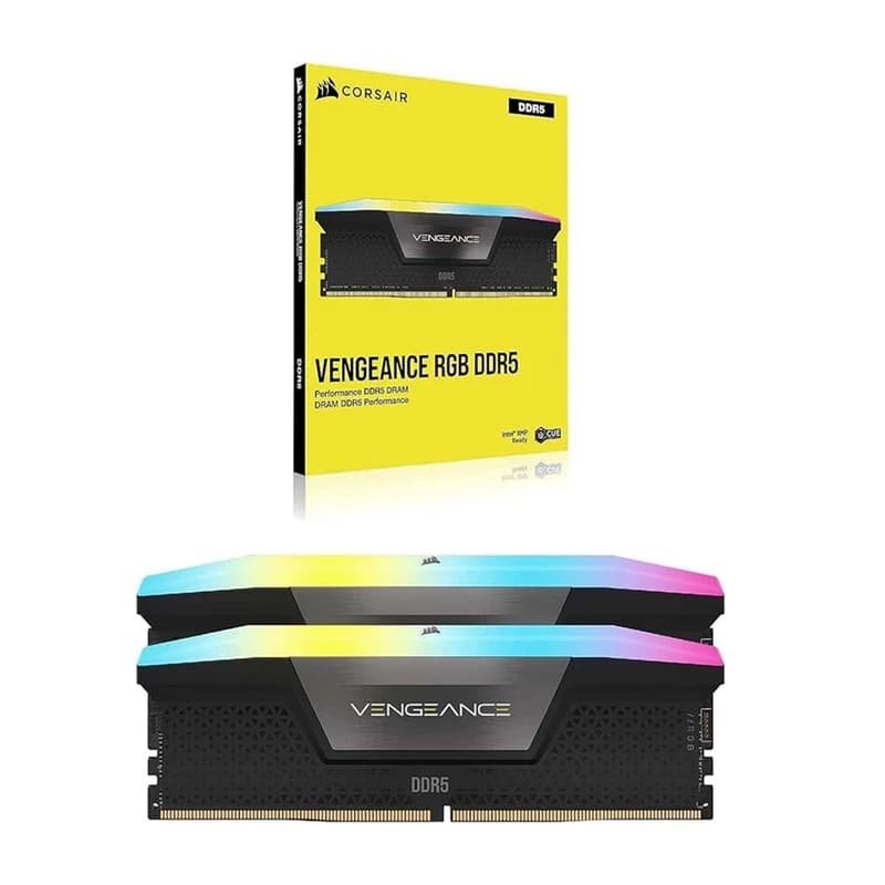 رم دسکتاپ DDR5 کورسیرcl36 6200MHz مدل Corsair VENGEANCE RGB ظرفیت 2×16 گیگابایت — تصویر ۳
