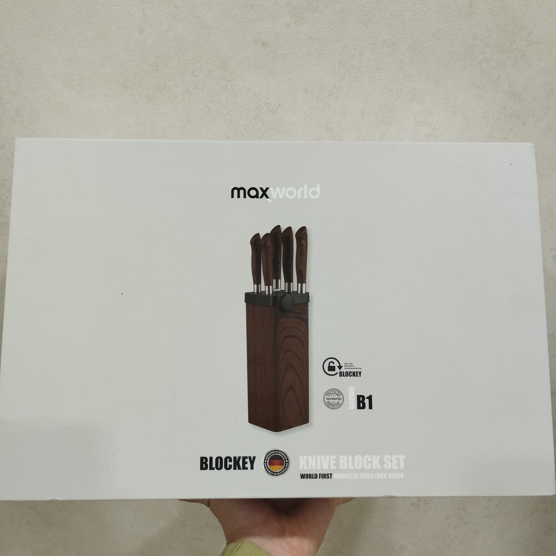 ست چاقوی مکسورلد مدل BLOCKEY با قفل مغناطیسی کودک (۵ پارچه به همراه بلوک و تیزکن) کد MB1BR — تصویر ۴