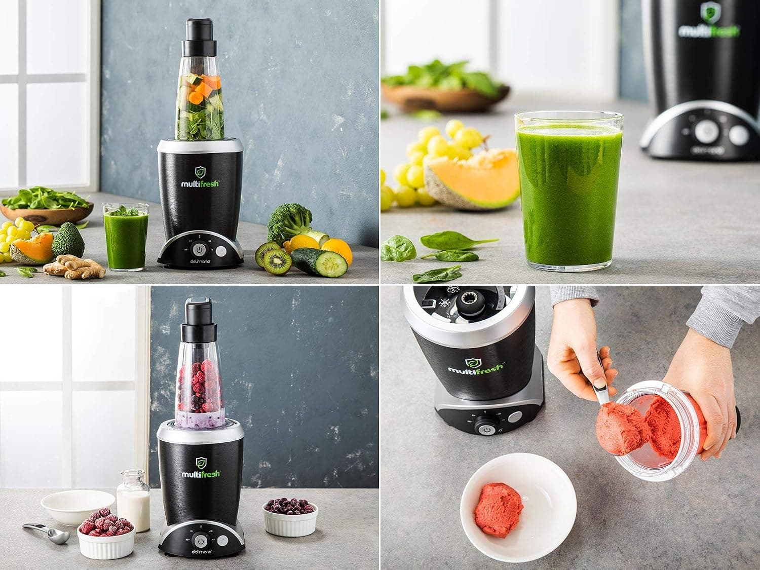 میکسر چند کاره دلیمانو مدل Multifresh (دارای قابلیت خردکن، وکیوم، همزن و آسیاب) — تصویر ۸