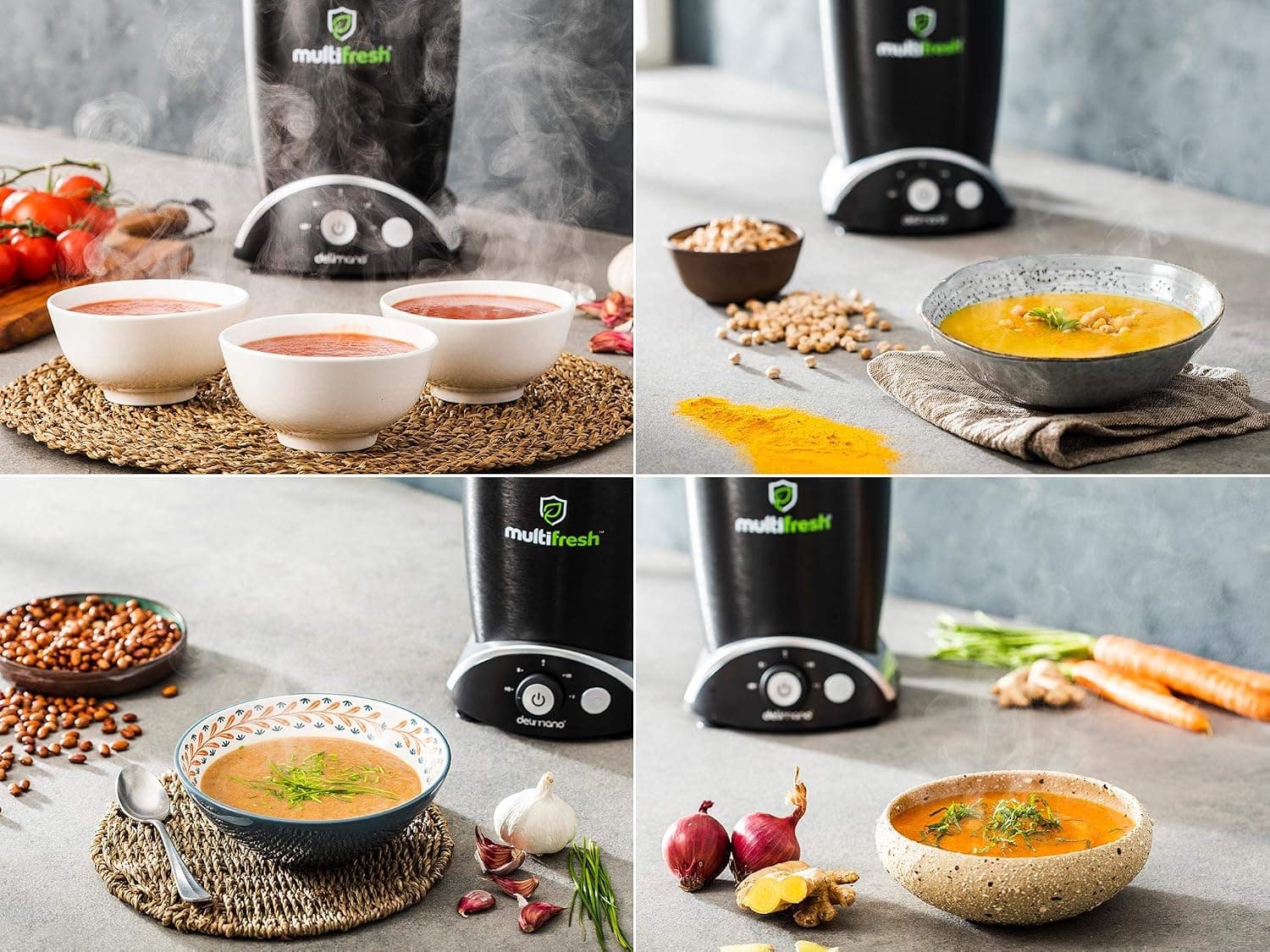 میکسر چند کاره دلیمانو مدل Multifresh (دارای قابلیت خردکن، وکیوم، همزن و آسیاب) — تصویر ۴