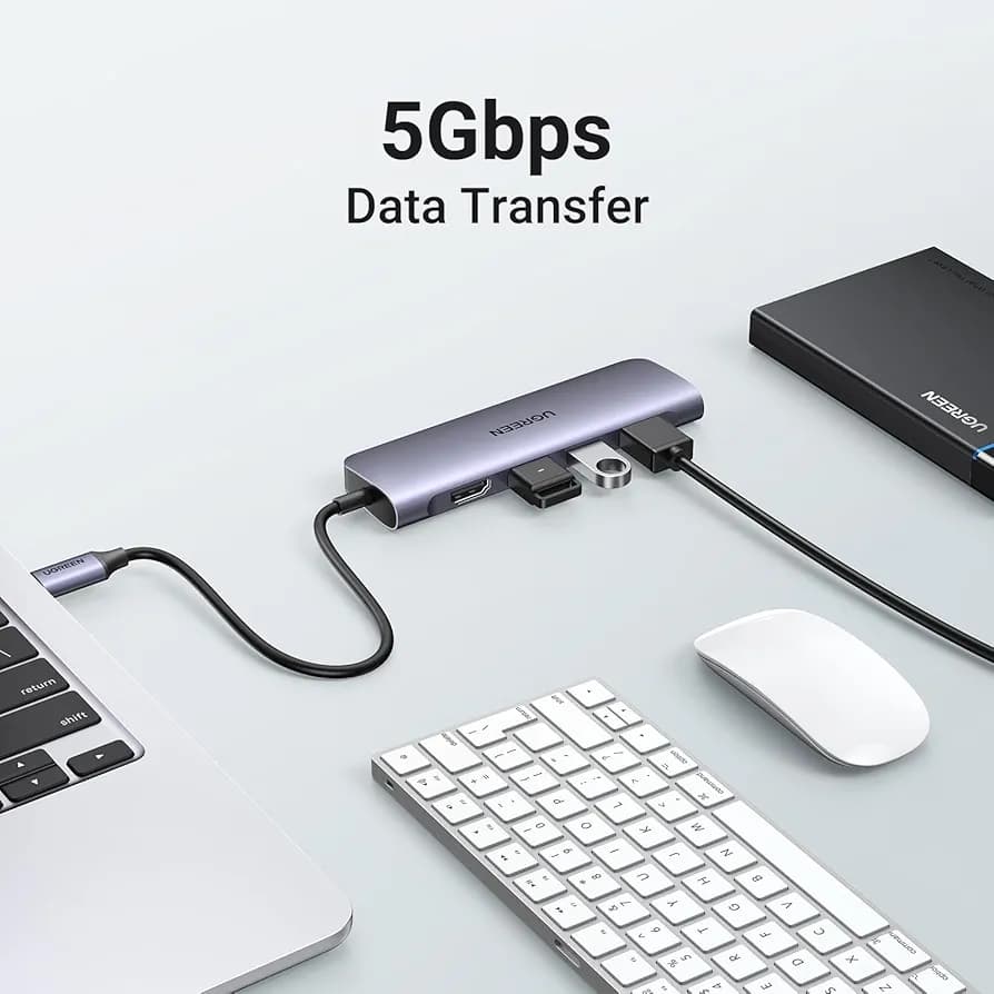 هاب ۶ در ۱ یوگرین مدل UGREEN 70410 | مجهز به HDMI 4K و کارت‌خوان — تصویر ۳