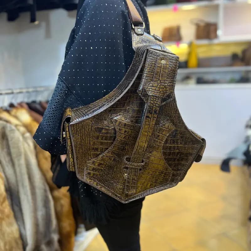 کیف کوله تمام چرم کد 65 — تصویر ۲