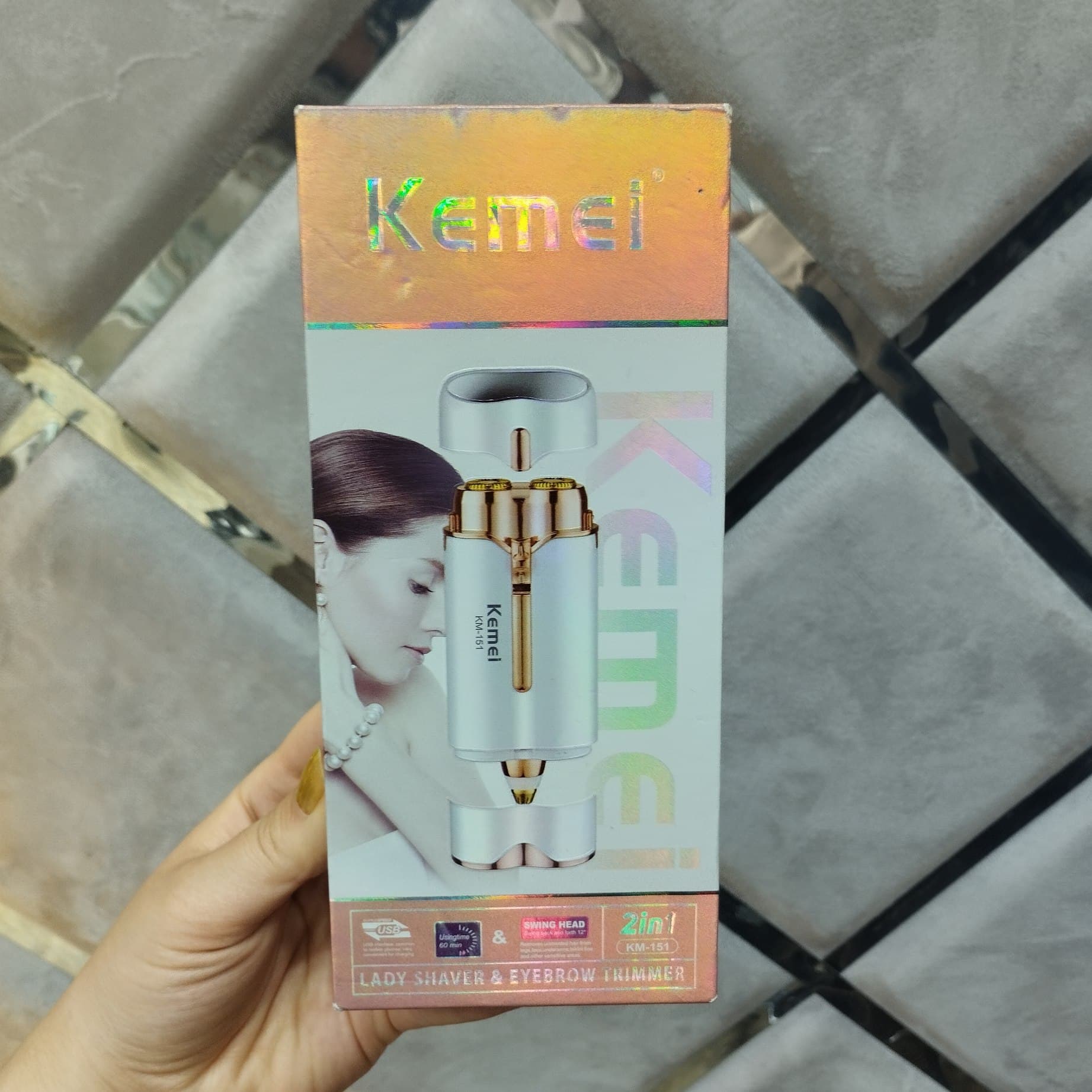 ماشین اصلاح بانوان و تریمر ابرو کیمی مدل KM-151 — تصویر ۷