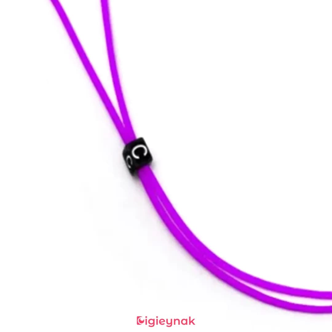 بند عینک سیلیکونی حروفی بنفش (حرف C)<br><span>Glasses Strap AGS-25</span> — تصویر ۲