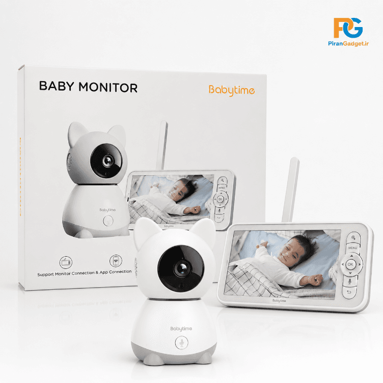 دوربین کنترل کودک هوشمند بیبی‌تایم (Babytime) مدل BT-2S | کیفیت تصویر 2K و مانیتور اختصاصی ۵ اینچی — تصویر ۲