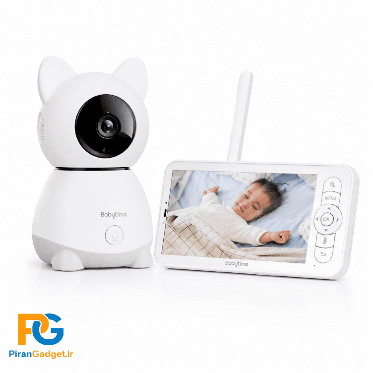 دوربین کنترل کودک هوشمند بیبی‌تایم (Babytime) مدل BT-2S | کیفیت تصویر 2K و مانیتور اختصاصی ۵ اینچی