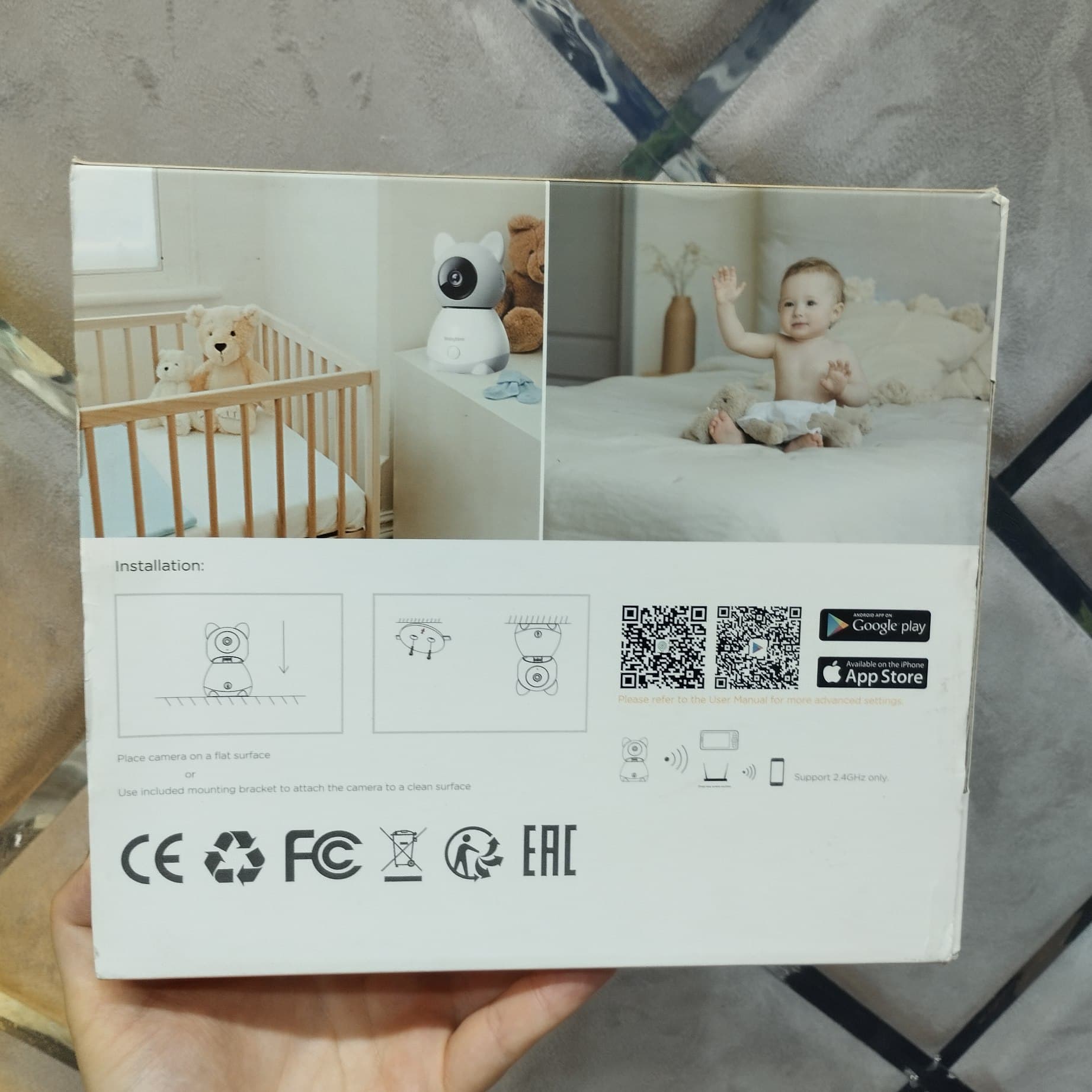 دوربین کنترل کودک هوشمند بیبی‌تایم (Babytime) مدل BT-2S | کیفیت تصویر 2K و مانیتور اختصاصی ۵ اینچی — تصویر ۷