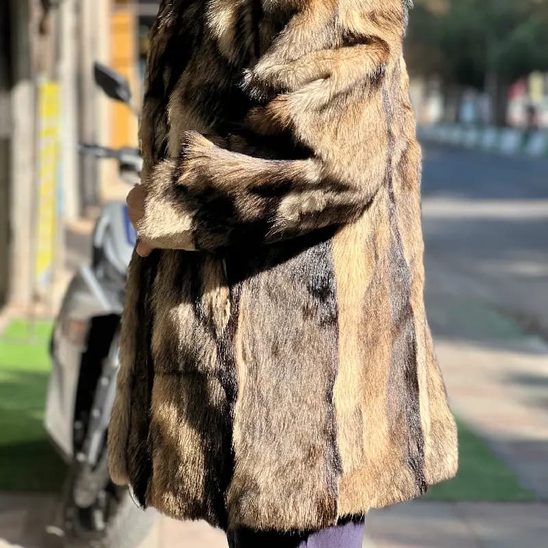 نیم پالتو پوست طبیعی گرگ کد 3 — تصویر ۳
