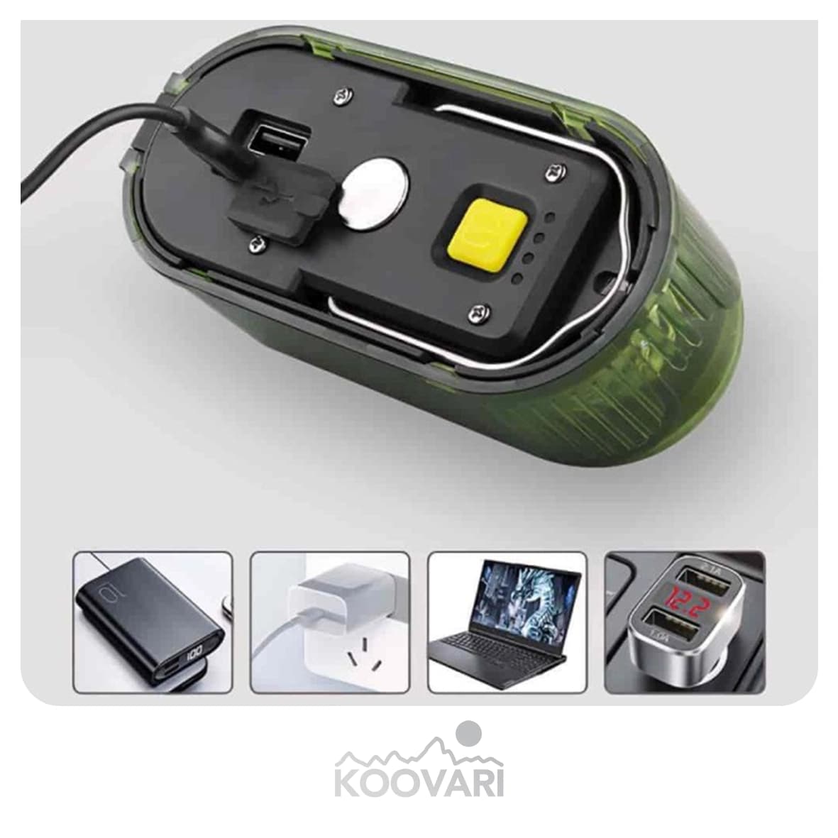 چراغ چادر ریسه‌ای شارژی مدل CQ-398 — تصویر ۴