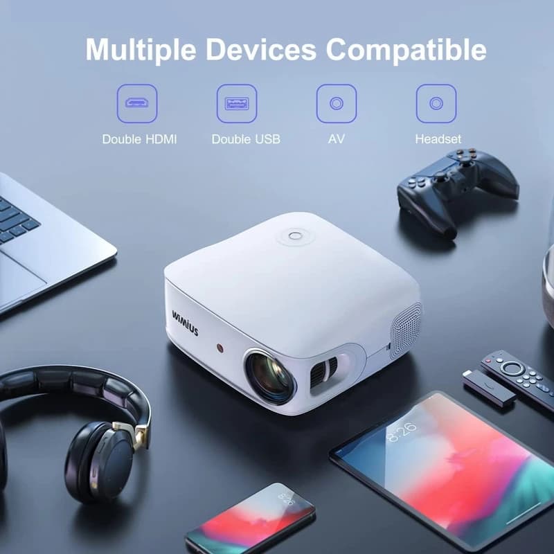 ویدئو پروژکتور هوشمند ویمبوس مدل K7 با وای‌فای دوبانده و بلوتوث 5.2 — تصویر ۲