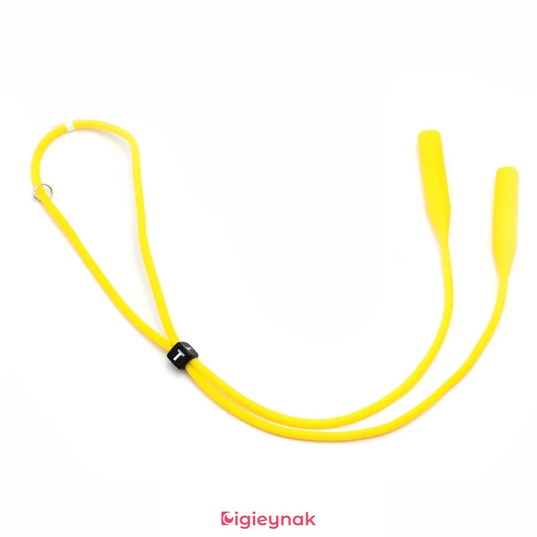 بند عینک سیلیکونی حروفی زرد (حرف T)<br><span>Glasses Strap AGS-18</span>