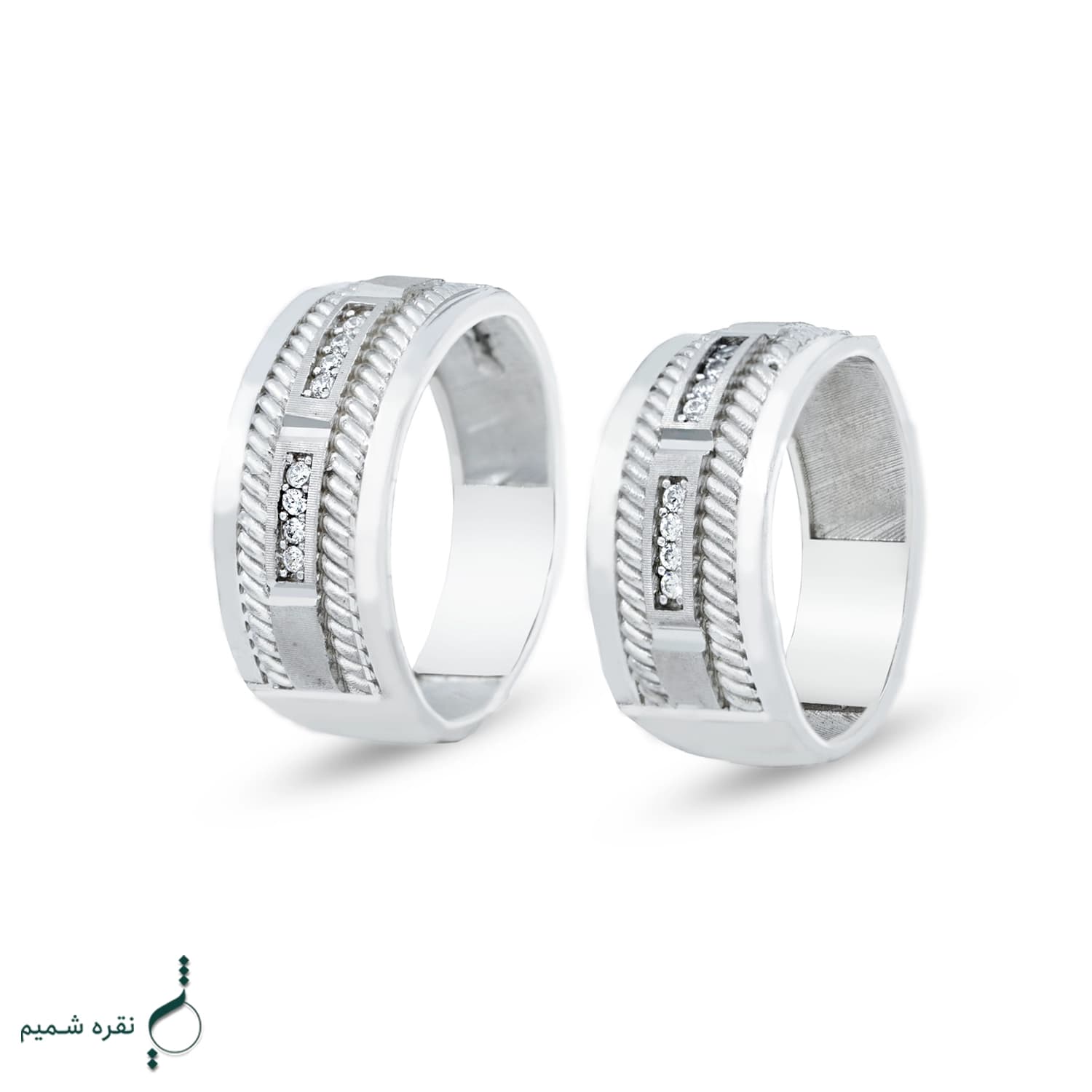 حلقه ست نقره نامزدی زنانه و مردانه مدل HSE K140