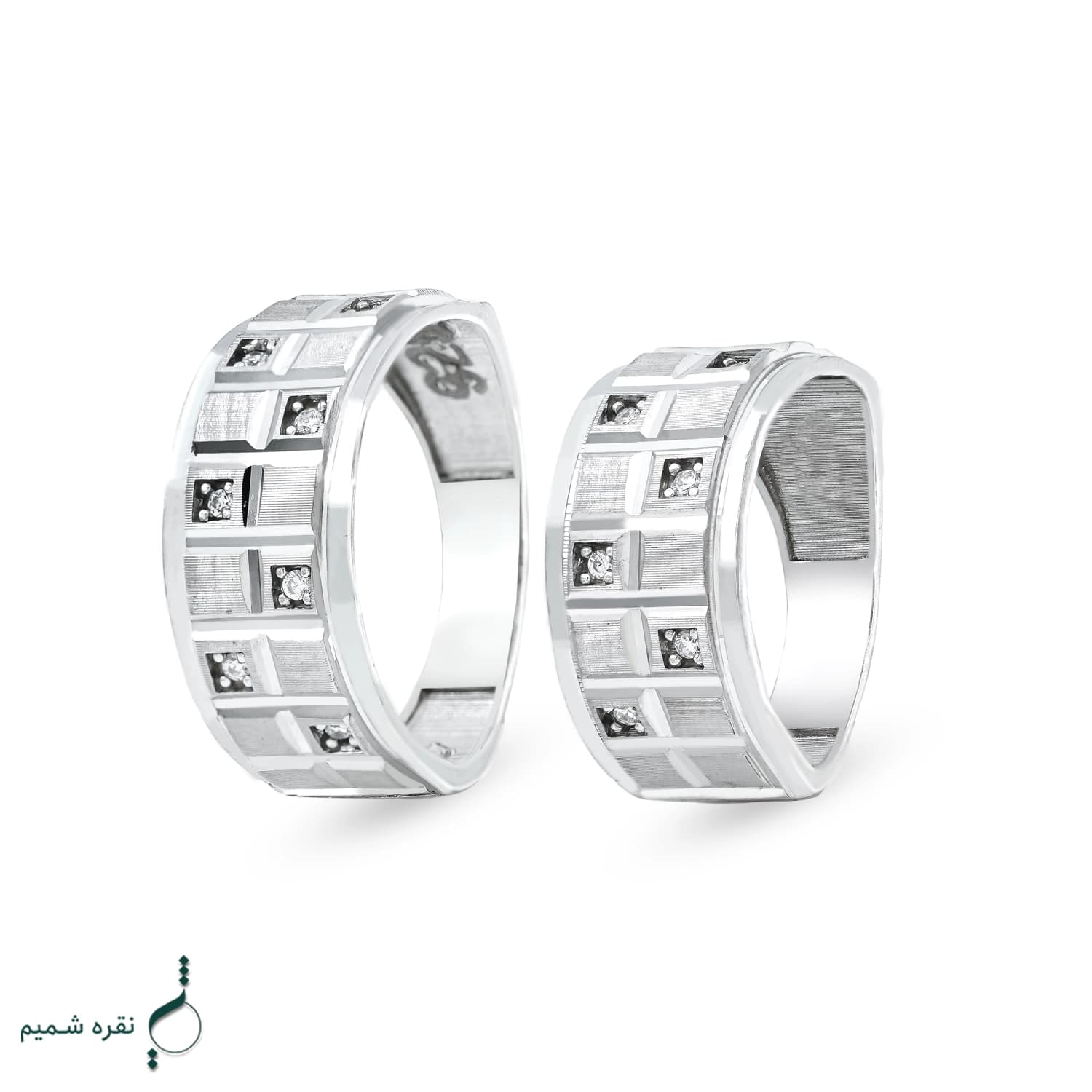حلقه ست نقره نامزدی زنانه و مردانه مدل HSE K138