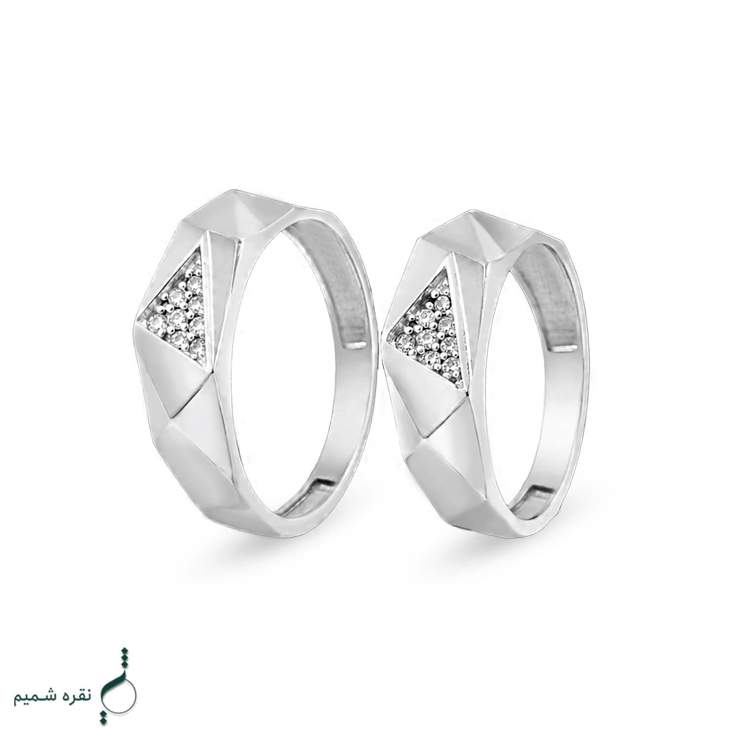 حلقه ست نقره نامزدی زنانه و مردانه مدل HSE K136