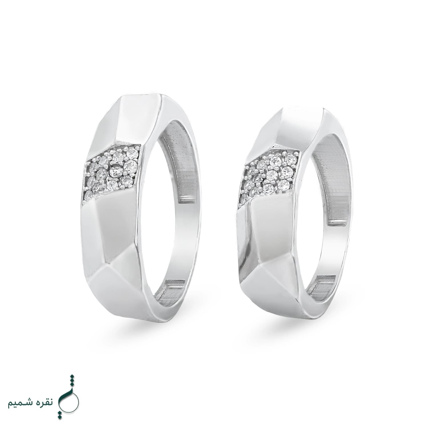 حلقه ست نقره نامزدی زنانه و مردانه مدل HSE K135