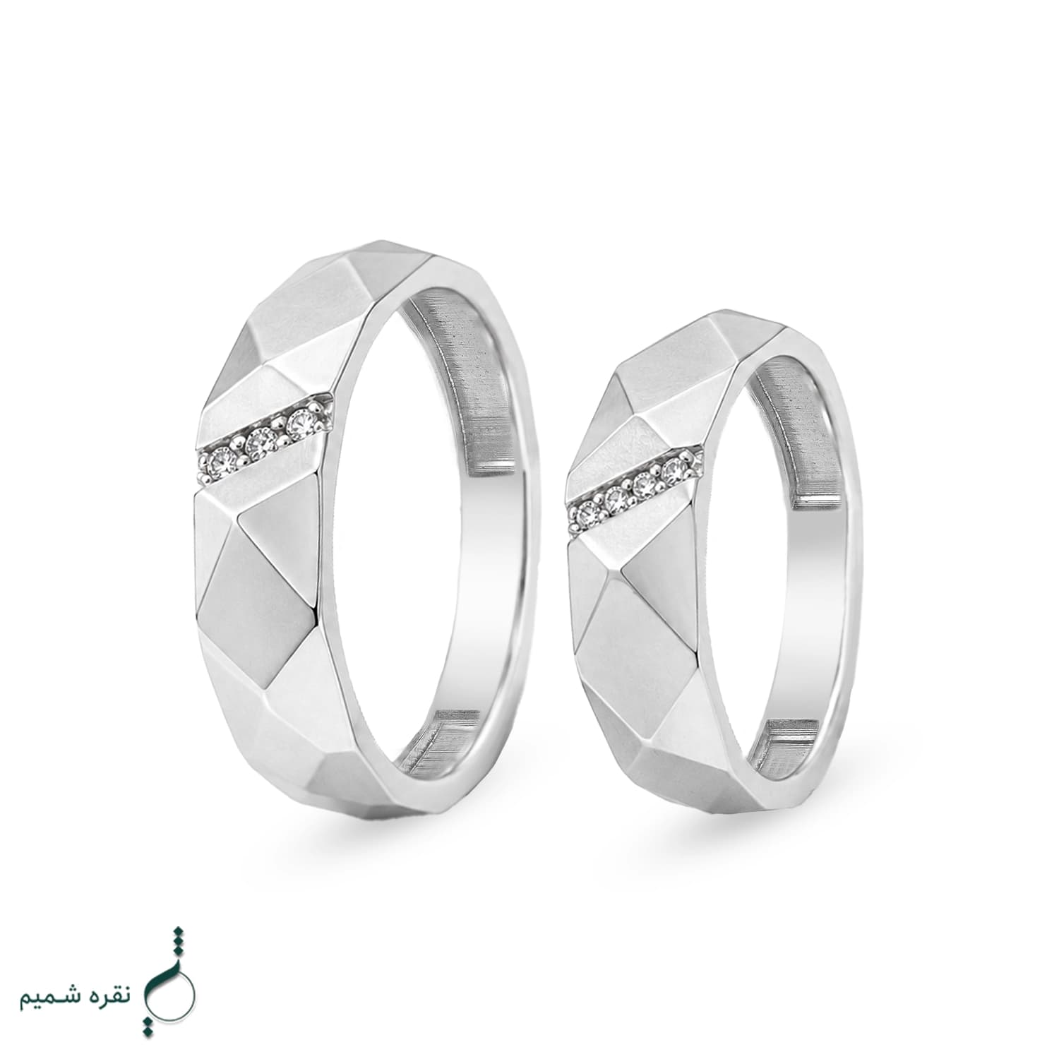 حلقه ست نقره نامزدی زنانه و مردانه مدل HSE K133