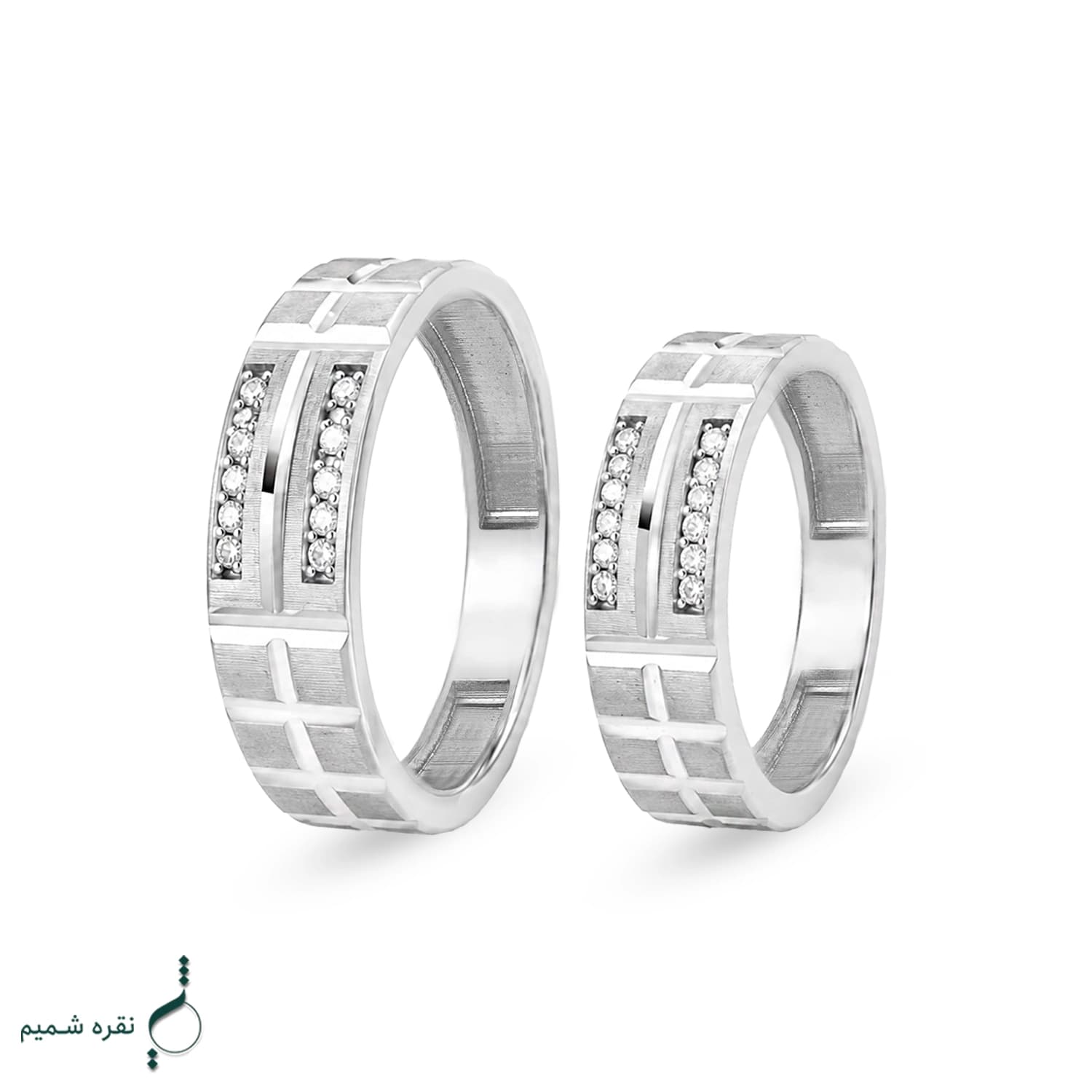 حلقه ست نقره نامزدی زنانه و مردانه مدل HSE K130