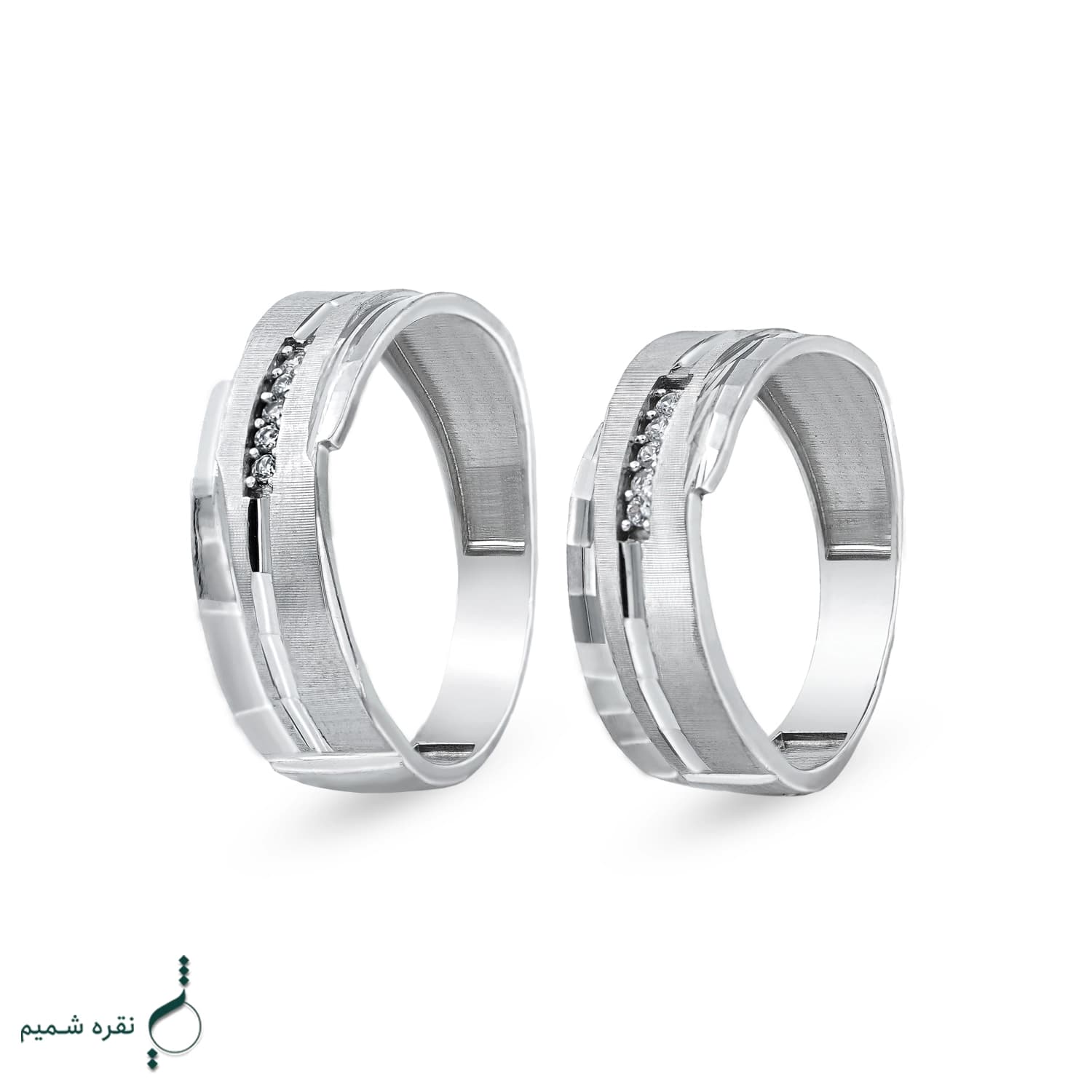 حلقه ست نقره نامزدی زنانه و مردانه مدل HSE K129