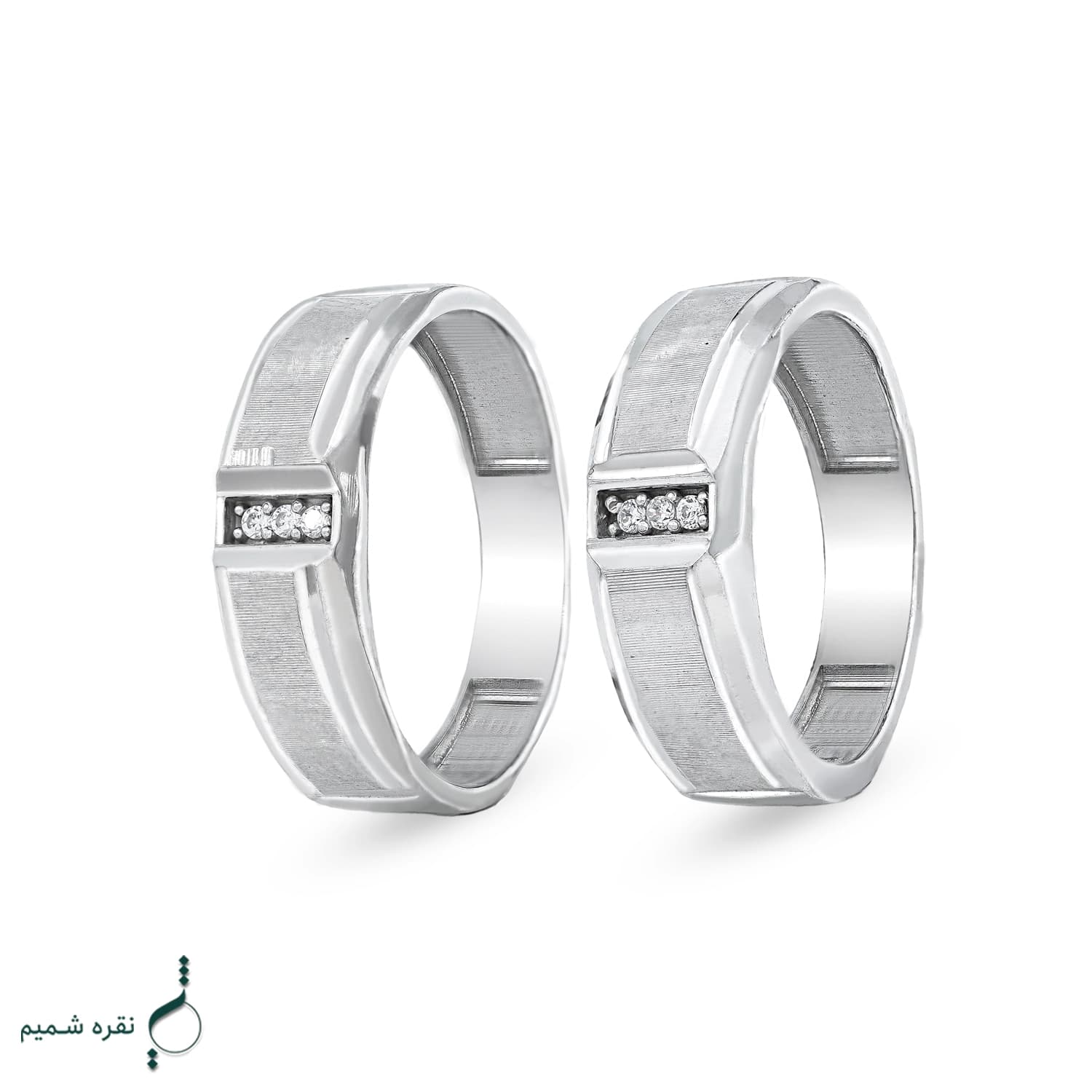 حلقه ست نقره نامزدی زنانه و مردانه مدل HSE K128