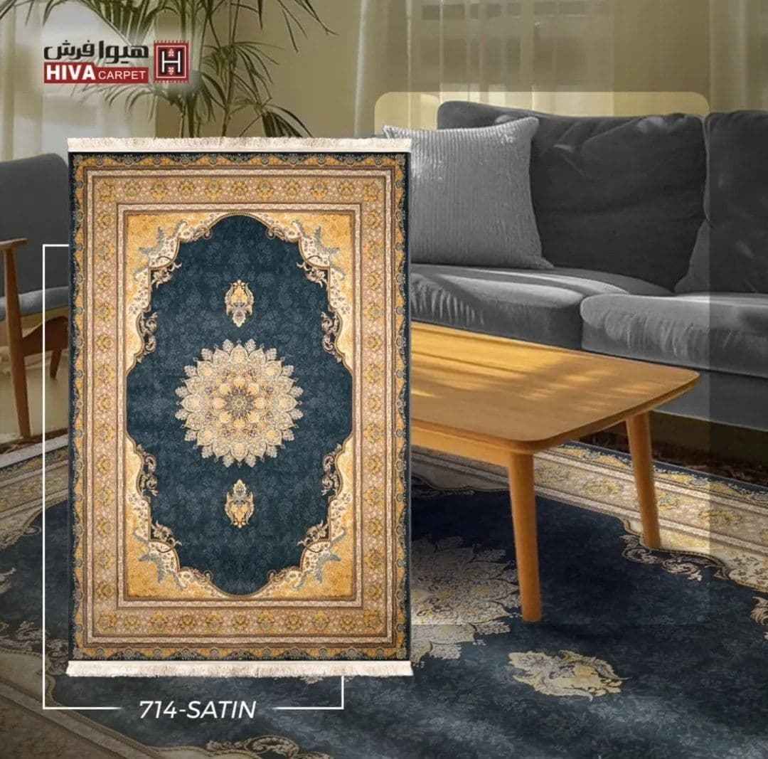 فرش ۷۰۰ شانه اطلسی ماشینی کاشان کلکسیون موکا کد ۷۱۴