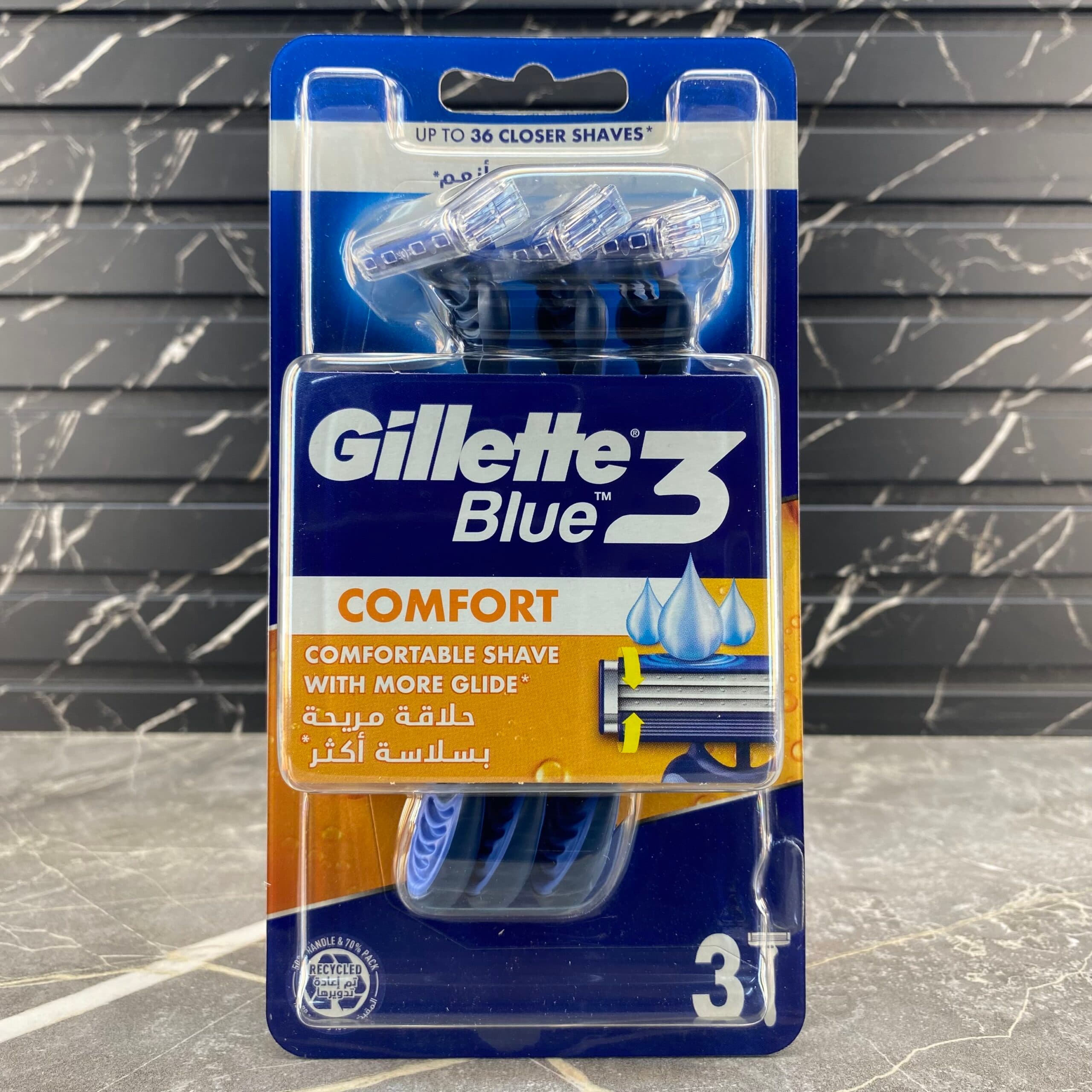 خودتراش مردانه 3 تیغ ژیلت مدل Blue 3 Comfort بسته 3 عددی