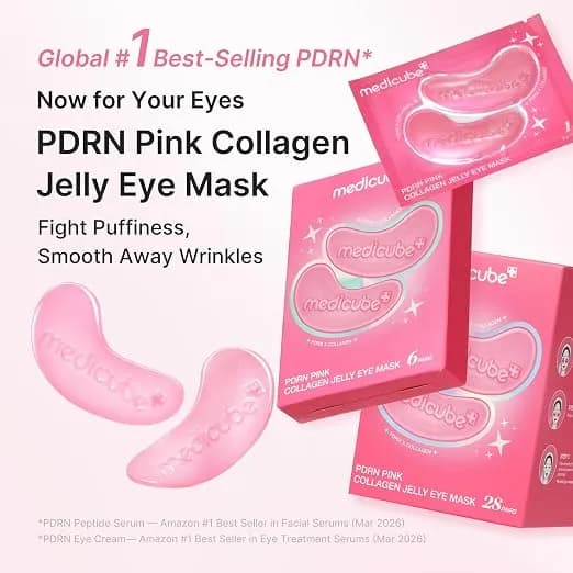 پچ زیر چشم PDRN و کلاژن مدی‌ کیوب Medicube Jelly Eye Mask PDRN Colageno Rosa — تصویر ۶