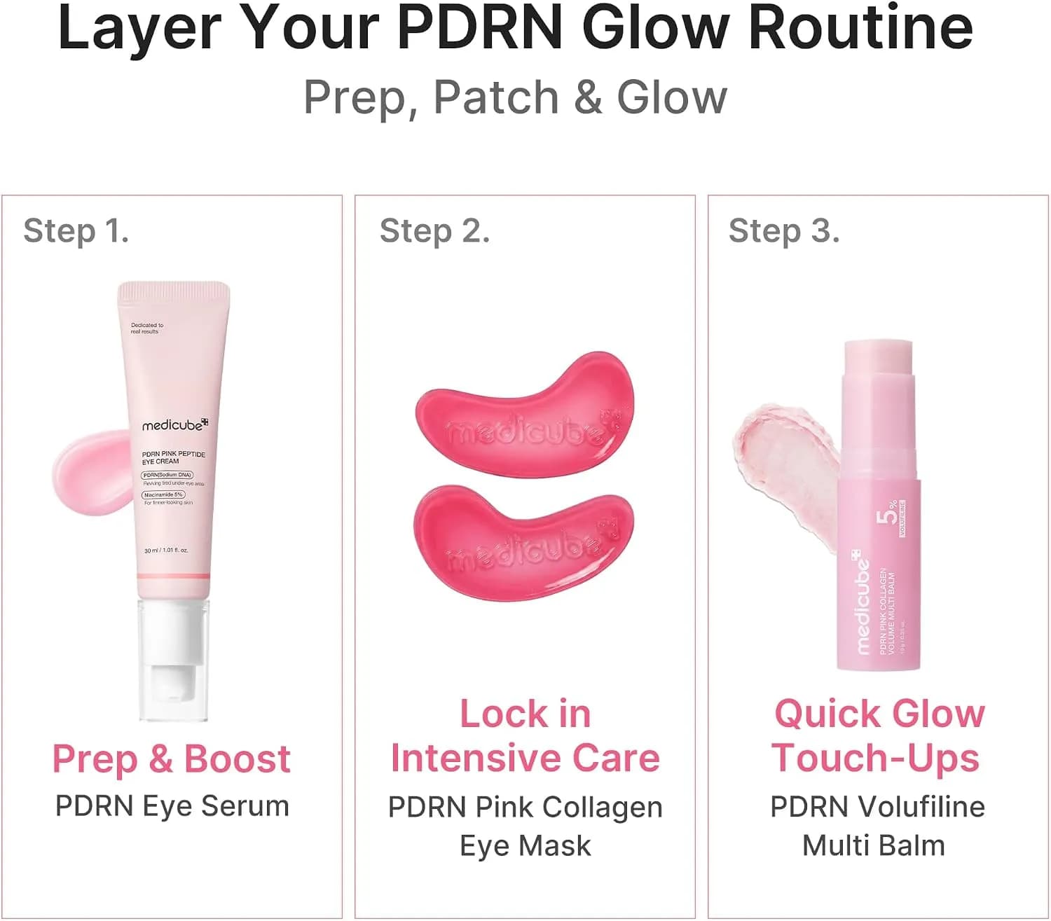 پچ زیر چشم PDRN و کلاژن مدی‌ کیوب Medicube Jelly Eye Mask PDRN Colageno Rosa — تصویر ۵