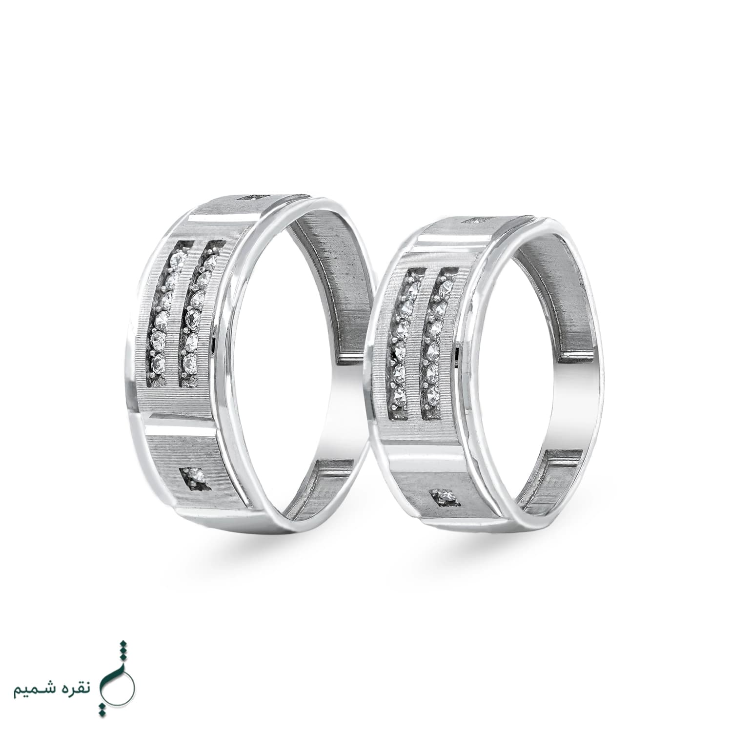 حلقه ست نقره نامزدی زنانه و مردانه مدل HSE K115