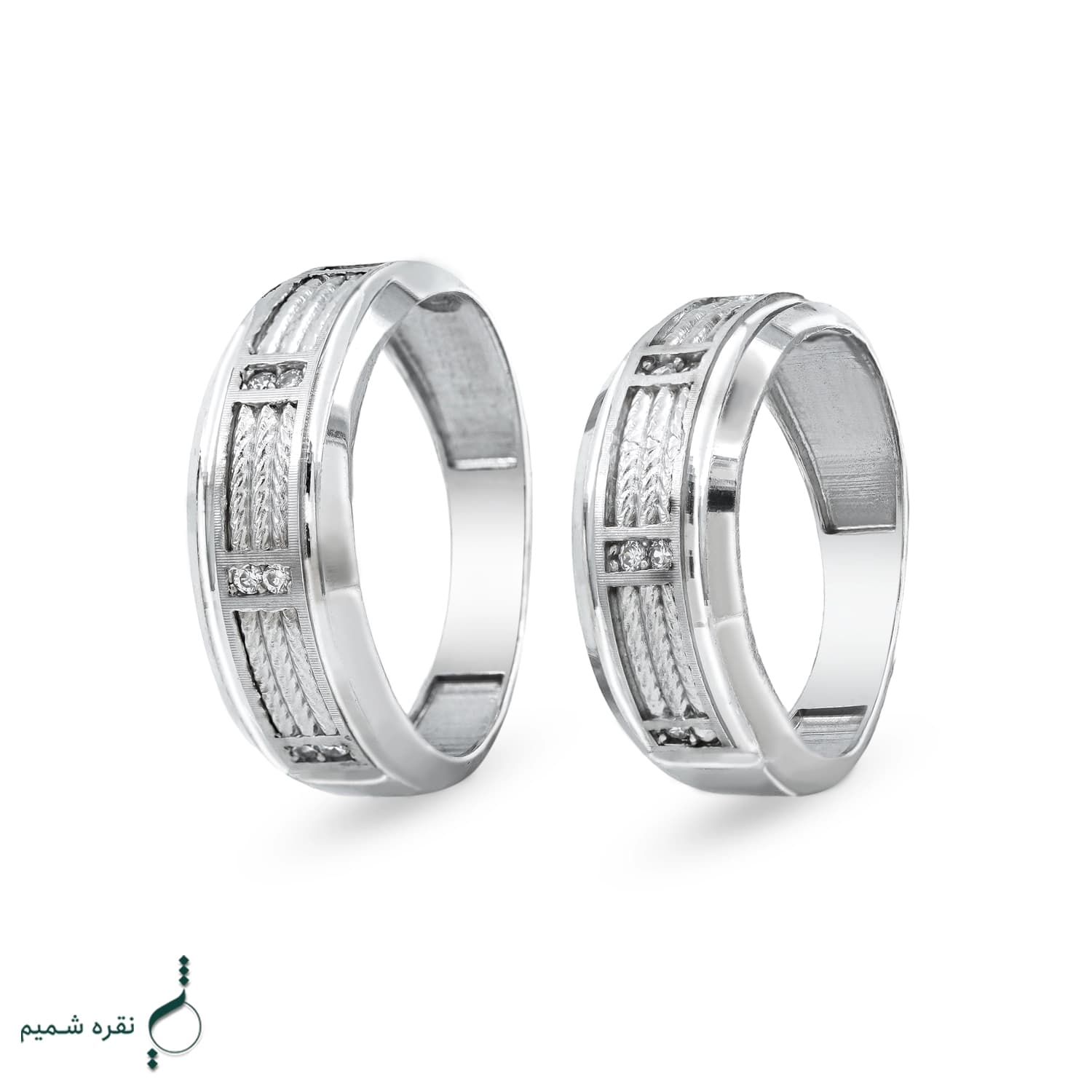 حلقه ست نقره نامزدی زنانه و مردانه مدل HSE K110