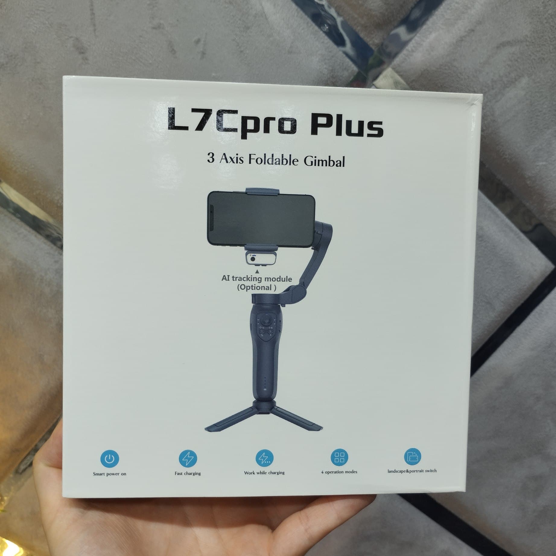 گیمبال /لرزشگیر تاشو سهمحوره KOSCHEAL مدل L7Bpro Plus با ردیابی هوشمند AI — تصویر ۳