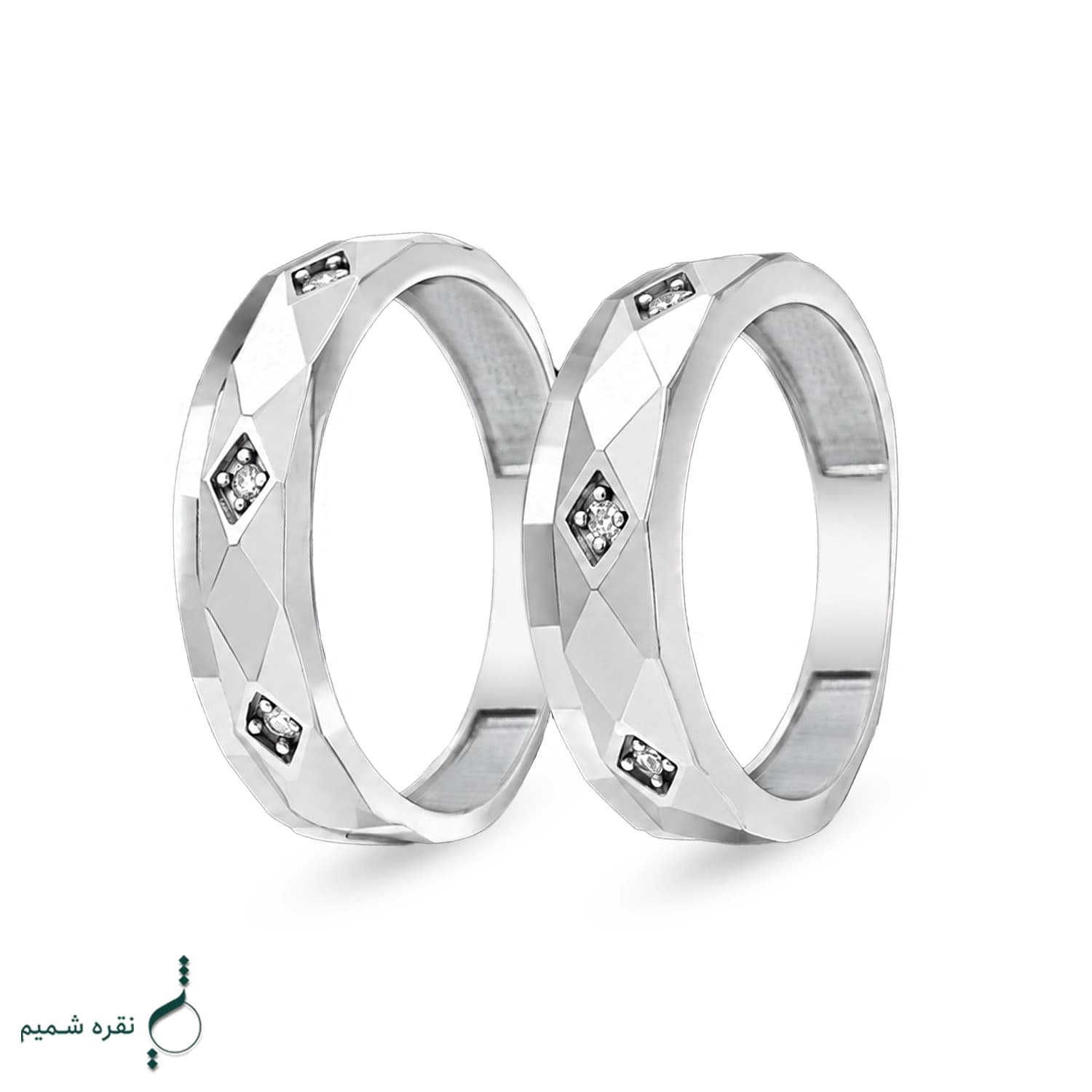 حلقه ست نقره نامزدی زنانه و مردانه مدل HSE K108