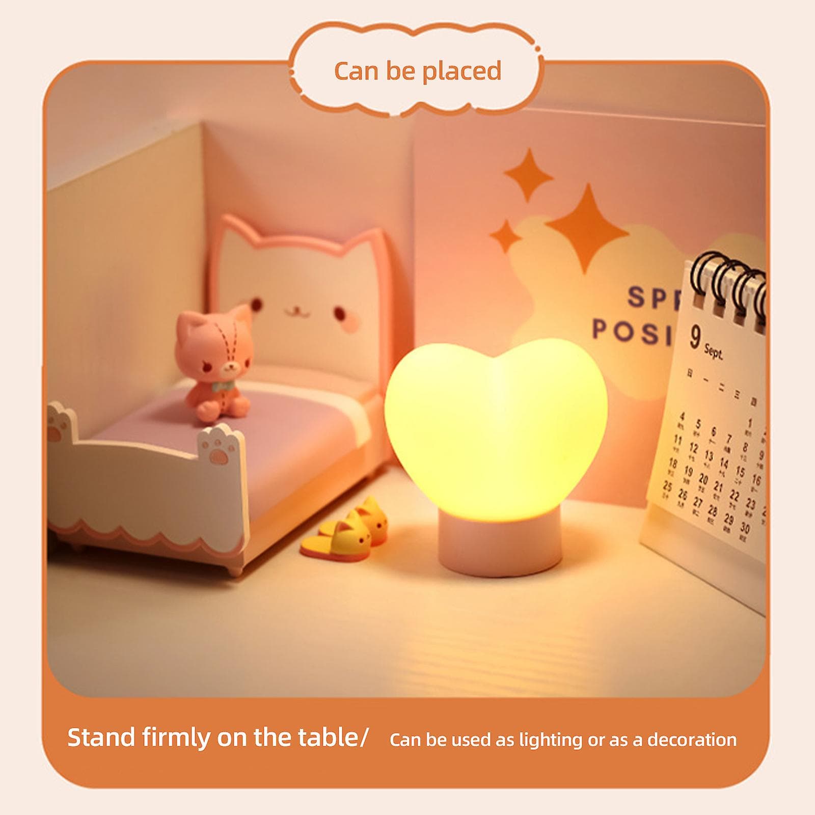 چراغ خواب USB طرح قلب — تصویر ۵
