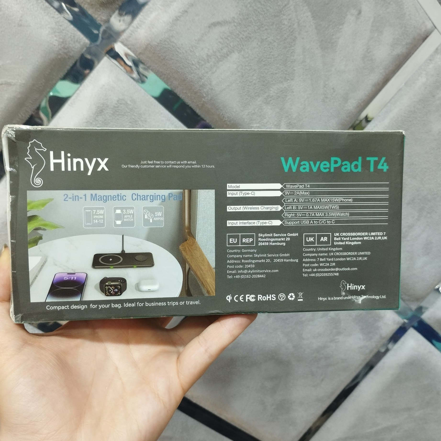 پد شارژر مغناطیسی ۲ کاره Hinyx مدل WavePad T4 — تصویر ۳