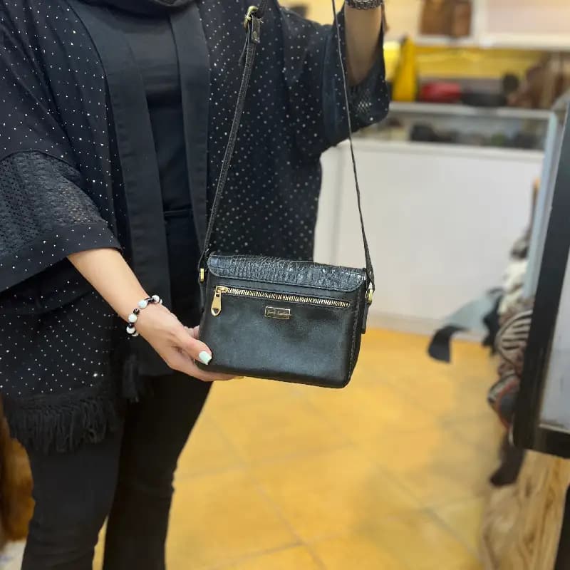 کیف دوشی چرم سبز کد 1 — تصویر ۶