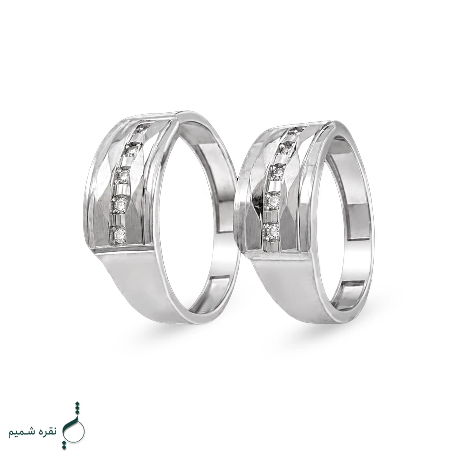 حلقه ست نقره نامزدی زنانه و مردانه مدل HSE K99