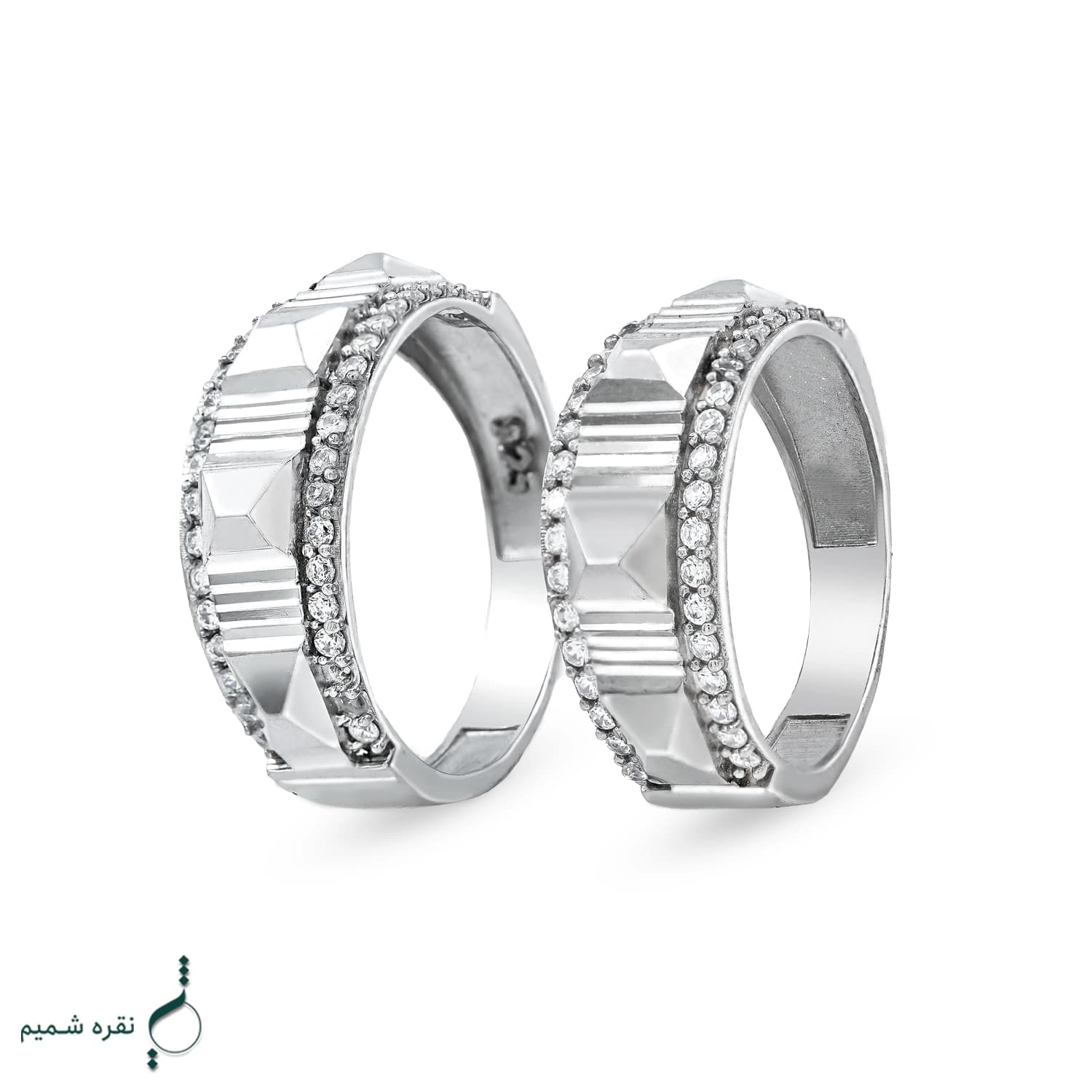 حلقه ست نقره نامزدی زنانه و مردانه مدل HSE K98