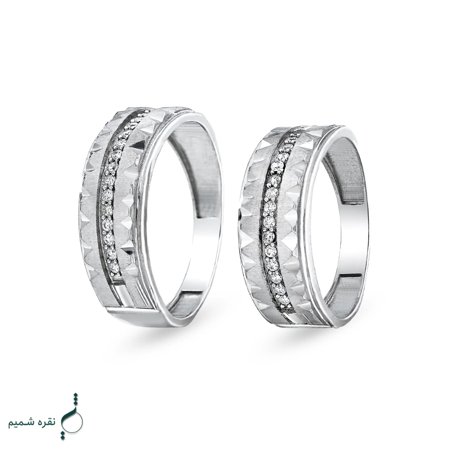 حلقه ست نقره نامزدی زنانه و مردانه مدل HSE K96