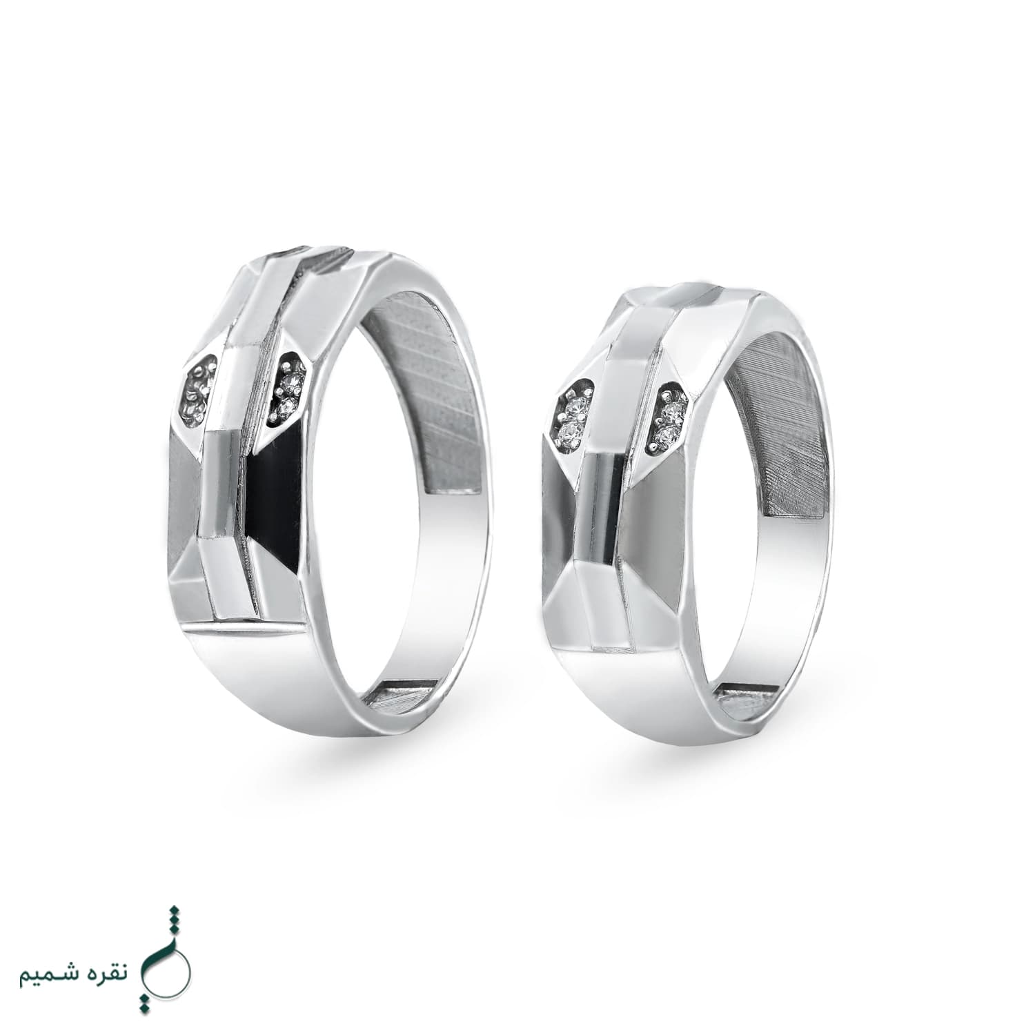 حلقه ست نقره نامزدی زنانه و مردانه مدل HSE K90