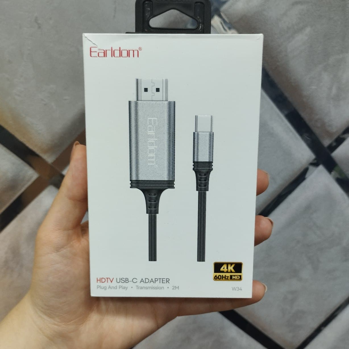 کابل مبدل Type‑C به HDMI ارلدام مدل ET‑W34 – طول 2 متر (HDTV USB‑C Adapter) — تصویر ۲