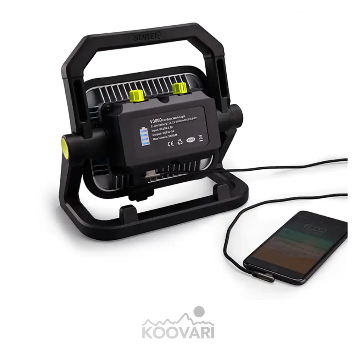 نورافکن پاوربانک سانری – sunrei v3000 pro — تصویر ۲