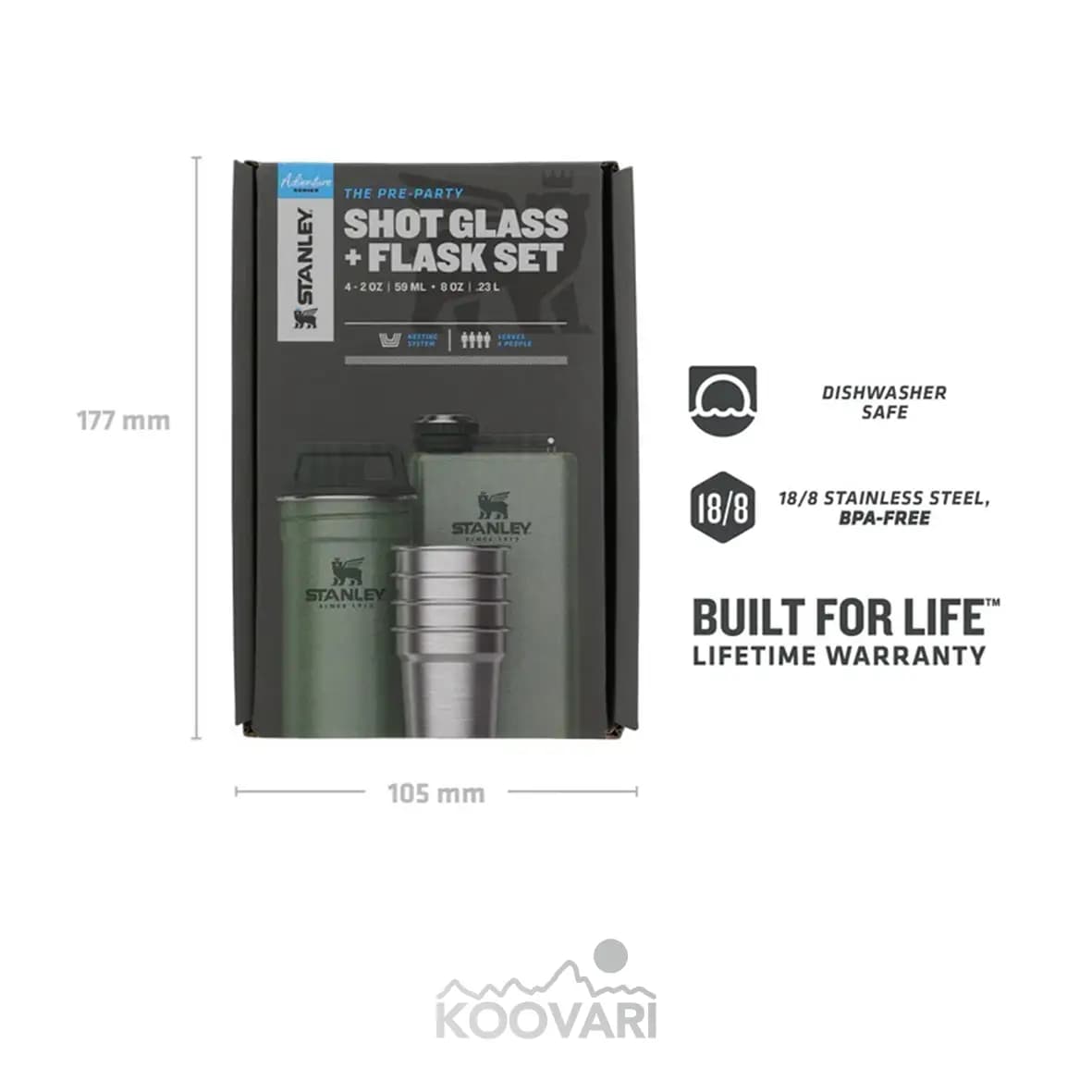 ست شات و قمقمه کتابی استنلی مدل Stanley Adventure Pre + Flask — تصویر ۲