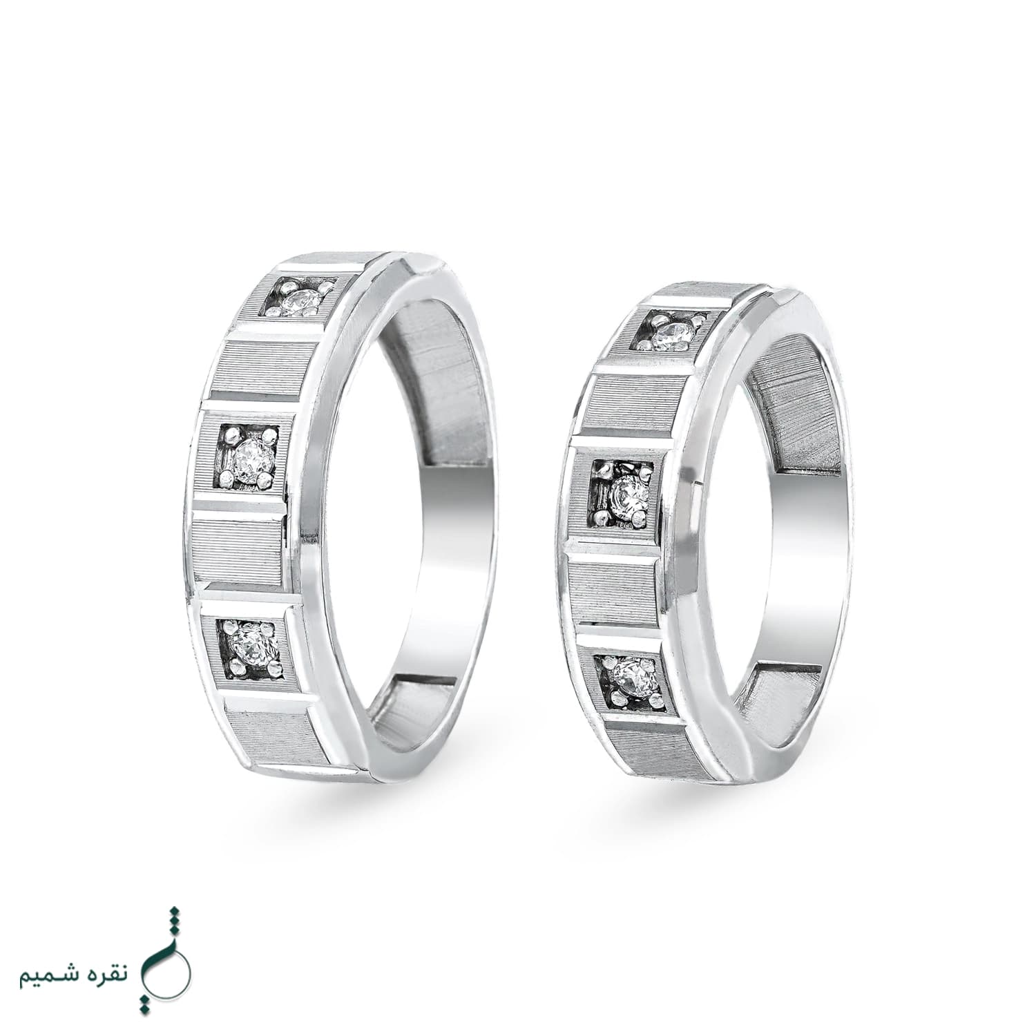 حلقه ست نقره زنانه و مردانه مدل HSE K48