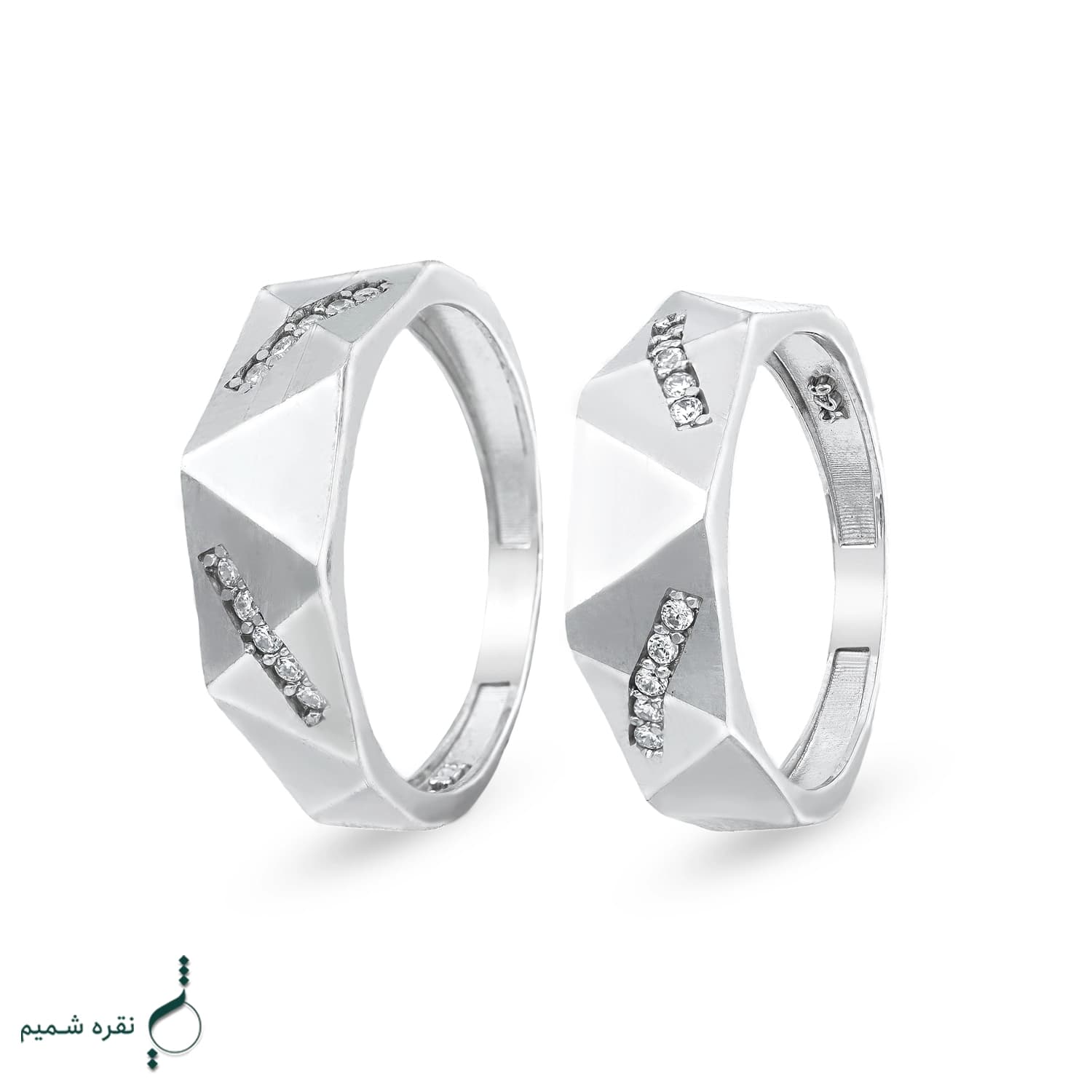حلقه ست نقره نامزدی زنانه و مردانه مدل HSE K47