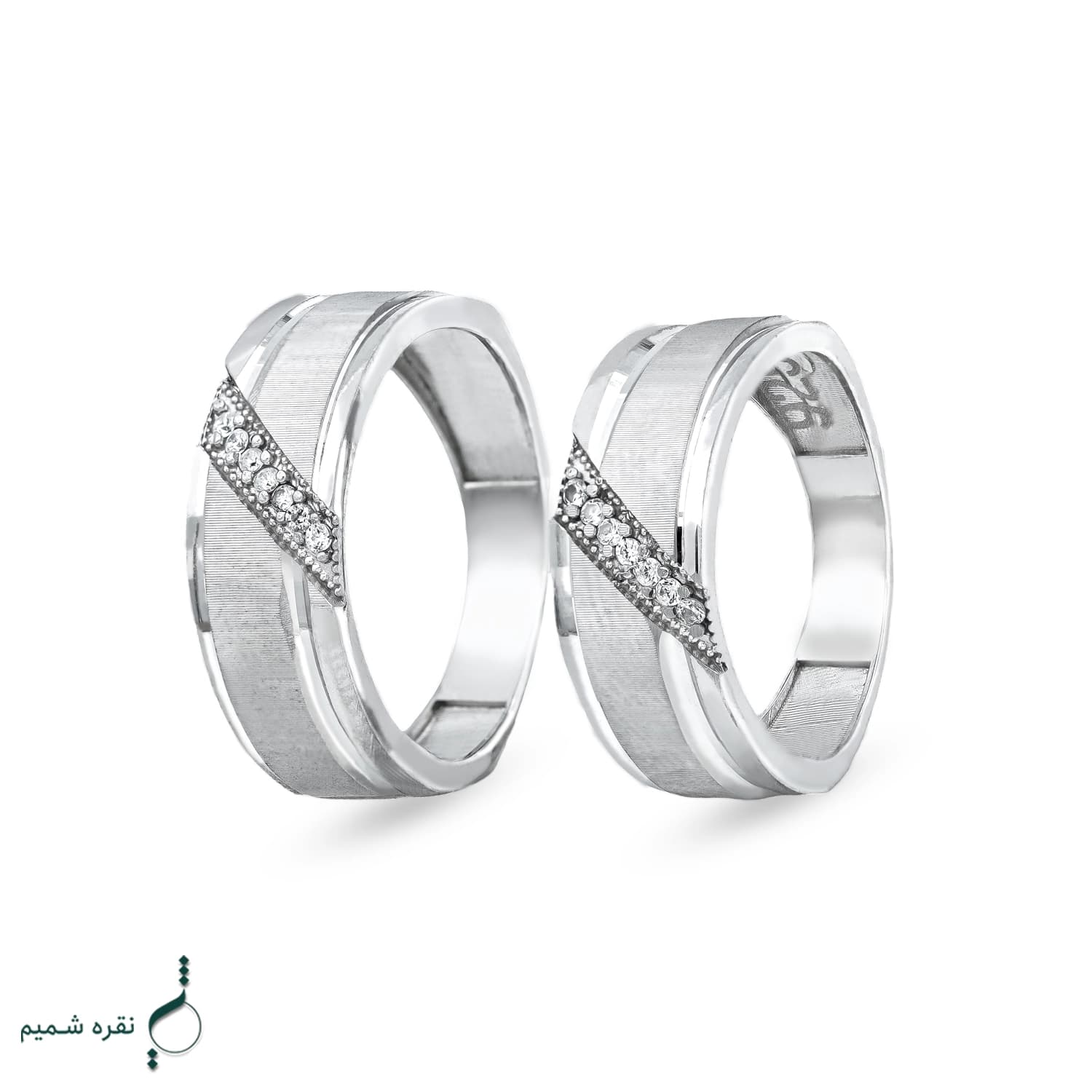 حلقه ست نقره نامزدی زنانه و مردانه مدل HSE K33