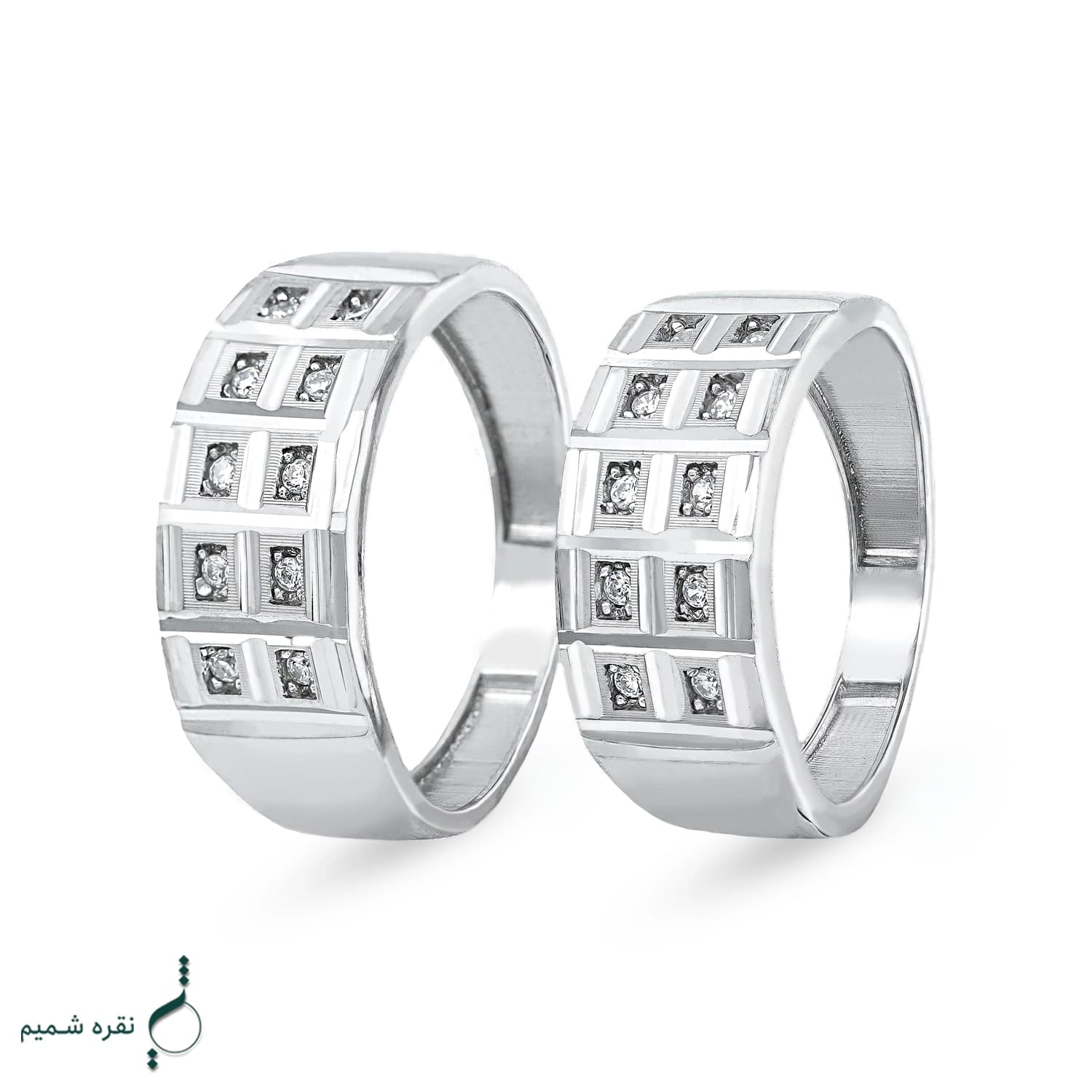 حلقه ست نقره نامزدی زنانه و مردانه مدل HSE K30